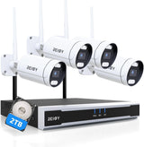 4K Wireless CCTV Camera System 2TB NVR 4 Outdoor Cameras 2 Way Audio