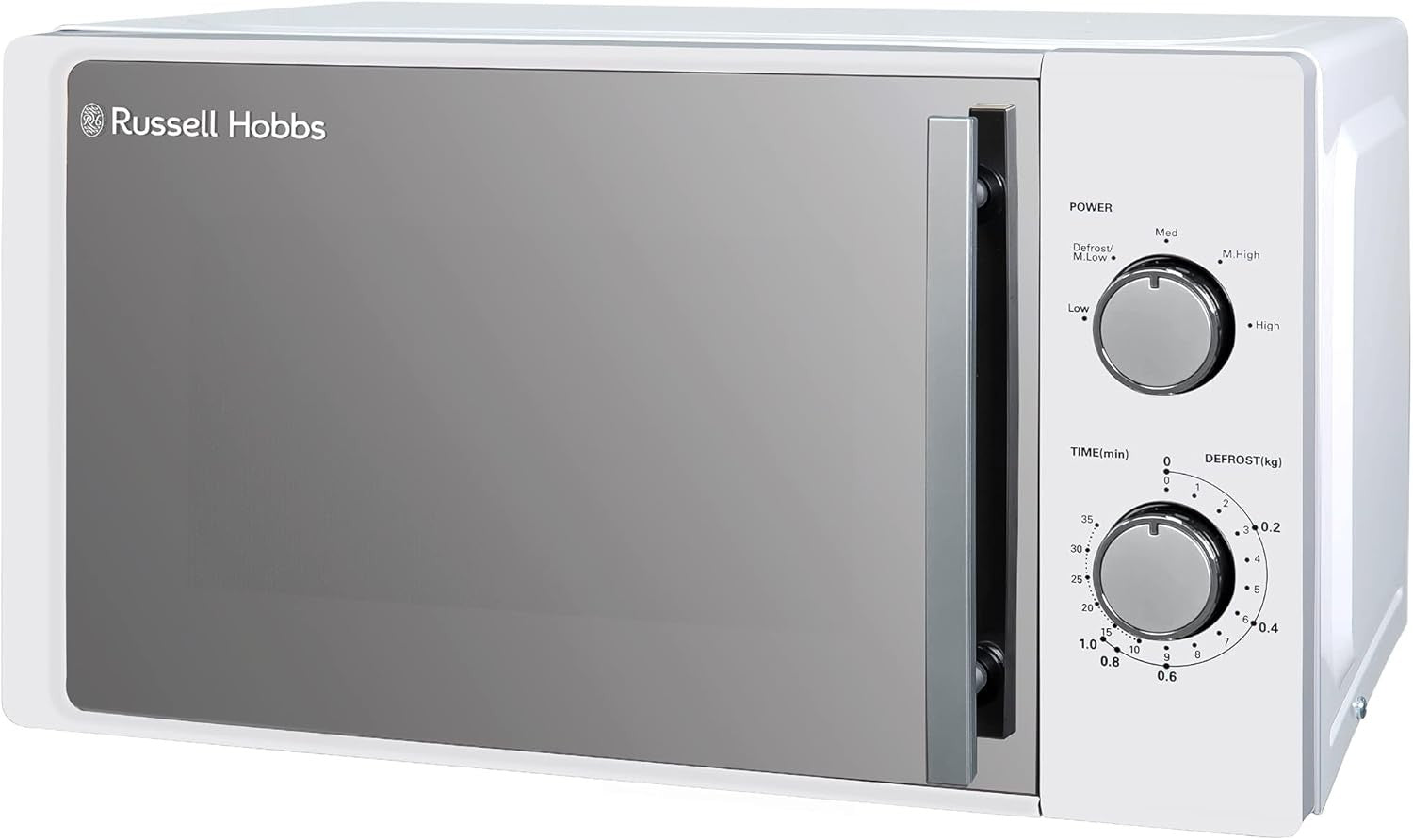 20L 800W White Solo Microwave Manual Timer Defrost Easy Clean