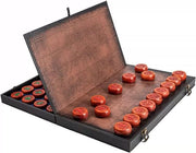 Mahogany Xiangqi Travel Chess Set Foldable Board 2 Player Strategy