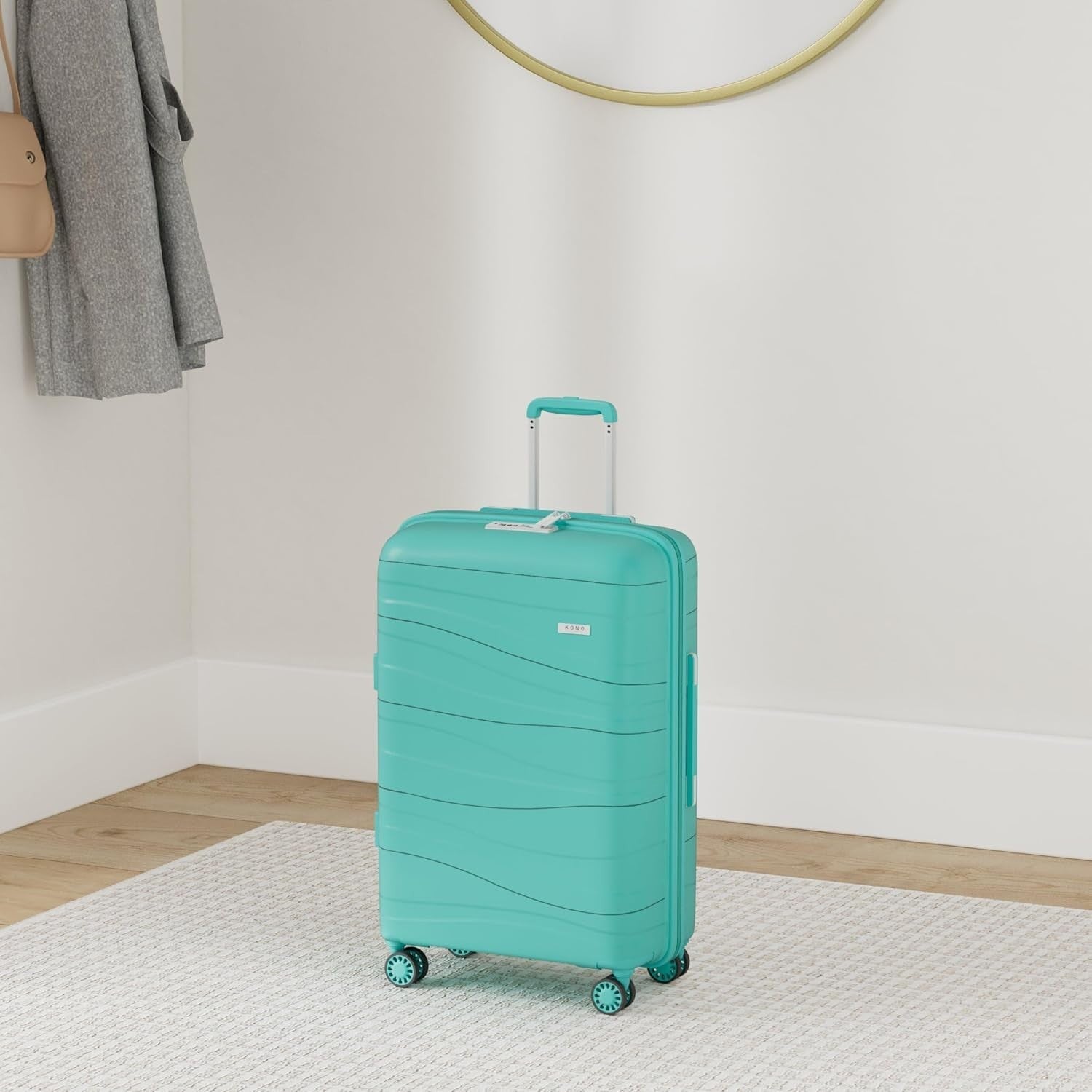 24in Medium Check In Suitcase Polypropylene Hard Shell TSA Lock Spinner