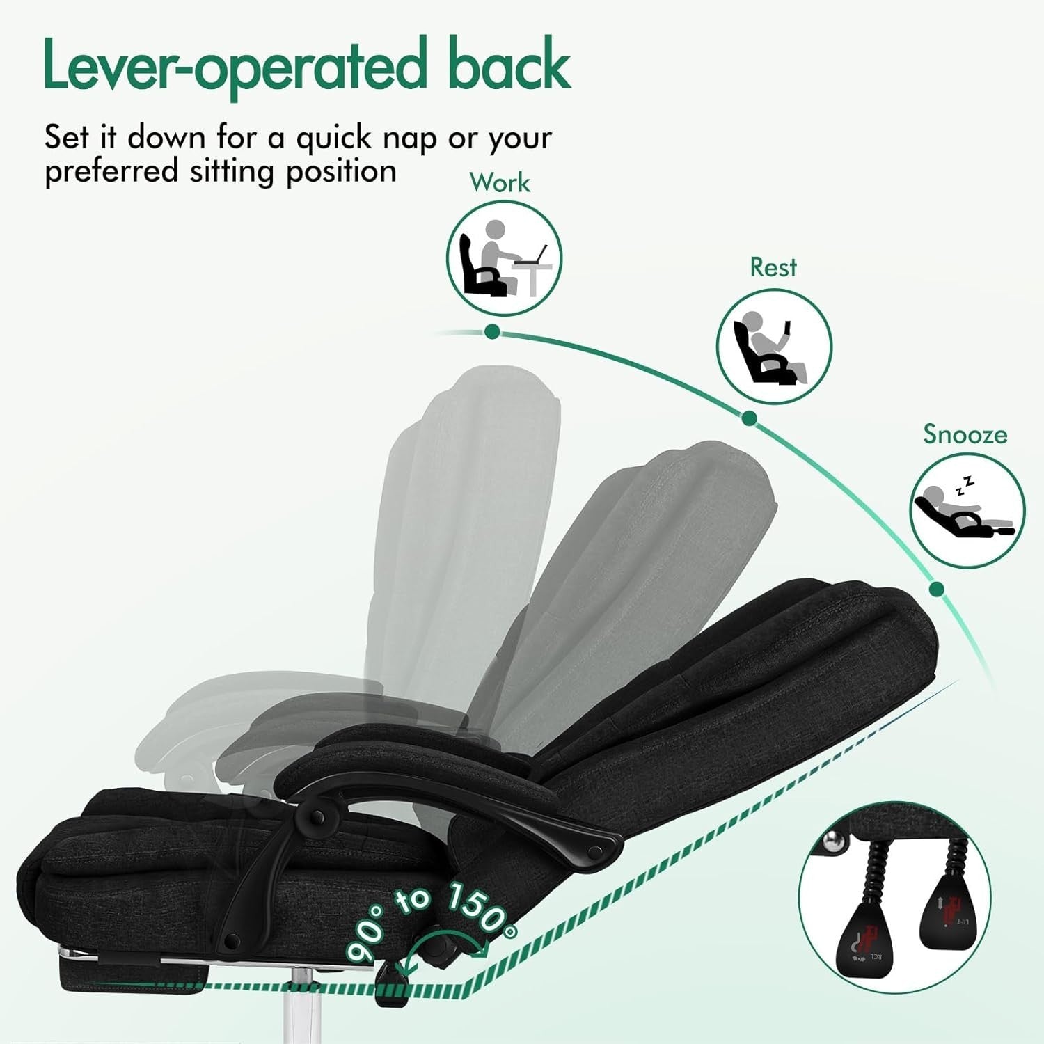 Black Massage Office Chair Heated 8-Point Recliner Footrest Ergonomic PU