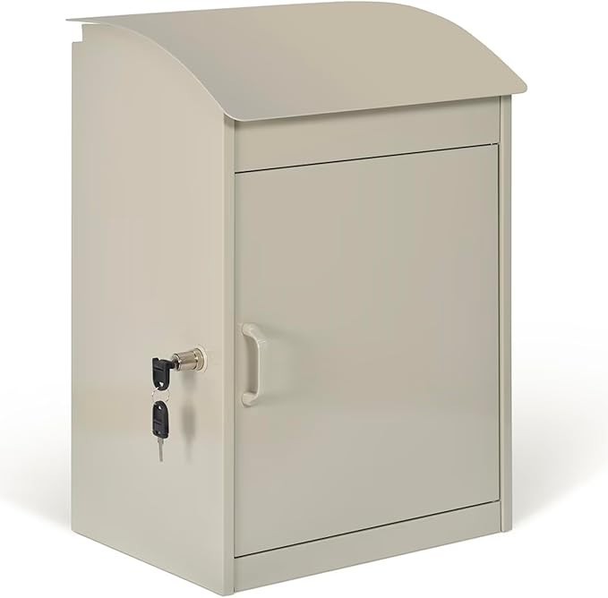 Extra Large Lockable Parcel Box Wall Mounted Steel Mailbox Clay Weatherproof