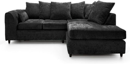 L Shaped Corner Sofa 4 Seater Right Hand Couch Scatter Back Modern Fabric