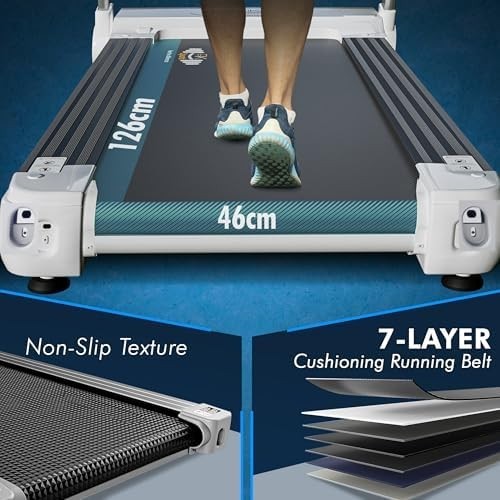 Foldable Home Treadmill 2.5HP 1-14 KM/H Shock Absorption Touchscreen