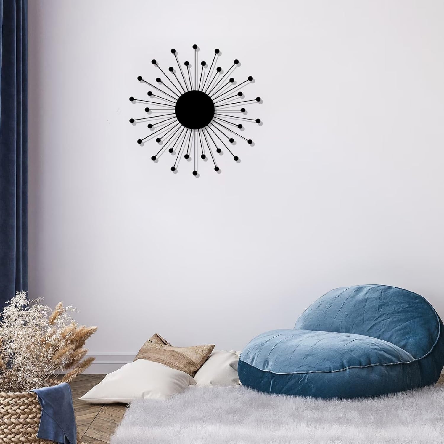 Large Metal Sunburst Wall Art Modern Minimalist Geometric Hanging Decor