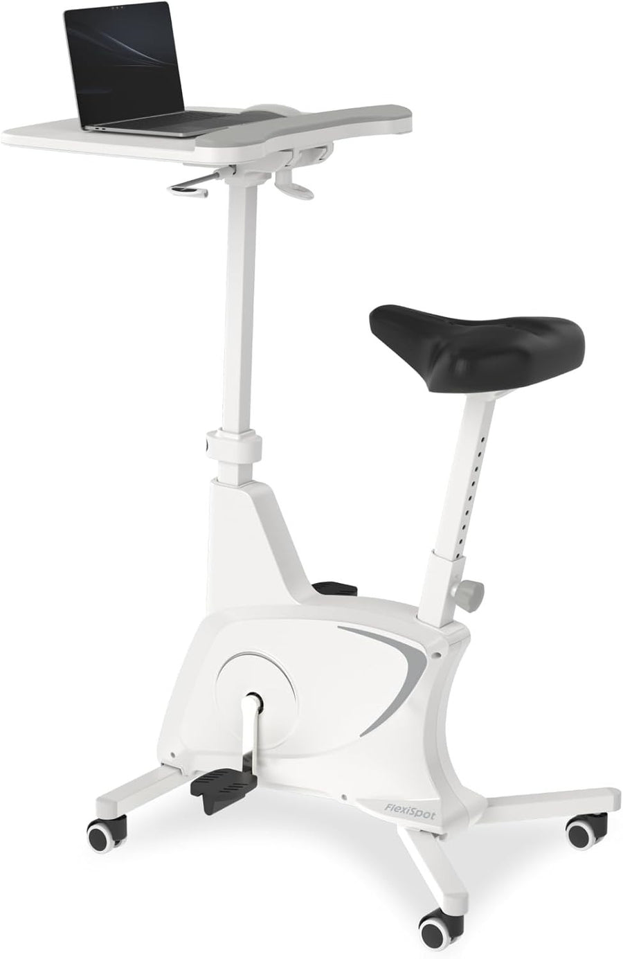 3-in-1 Desk Exercise Bike w/ Adjustable Seat, Quiet Pedals & Height-Adjust Desk