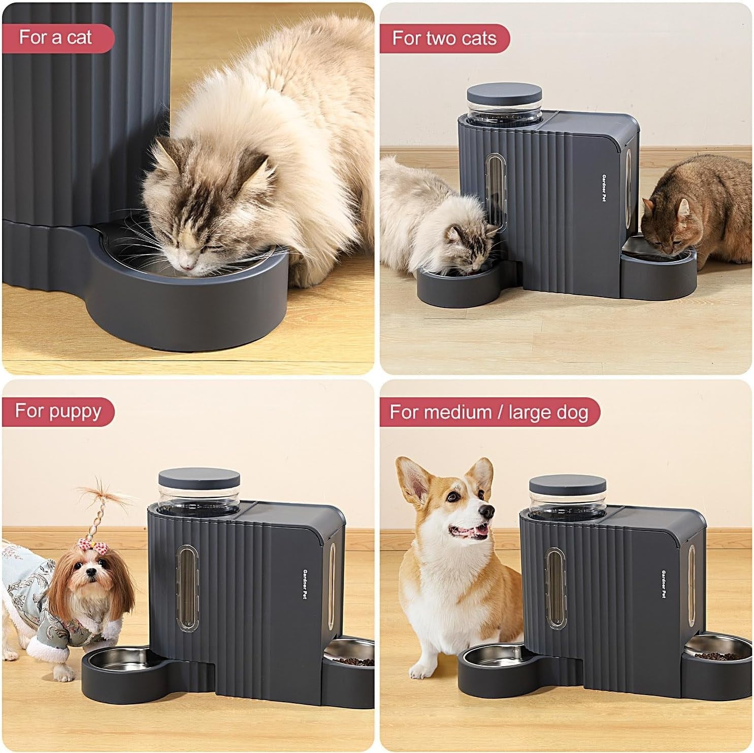 2 in 1 Gravity Pet Feeder Water Dispenser 6L BPA Free Dog Cat Bowl Set