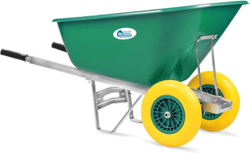 200L 1-Wheel Garden Wheelbarrow – Green – Galvanised Frame w/ PU Tyre 250kg Load