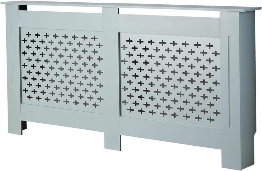 Grey Radiator Cover Extra Large 172cm Wooden Cabinet with Shelf