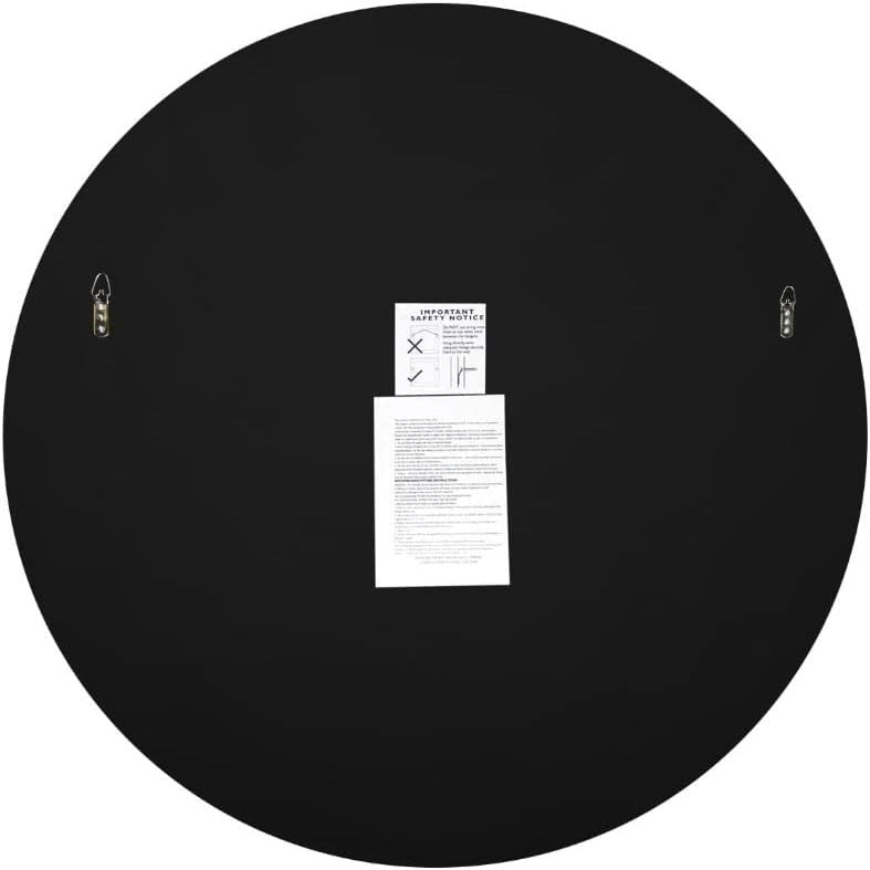 Large Round Frameless Bevelled Wall Mirror 120x120cm Modern Decor