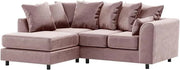 Pink L-Shaped 3+2 Seater Corner Sofa - Plush Fabric Modular Couch (Left Hand)