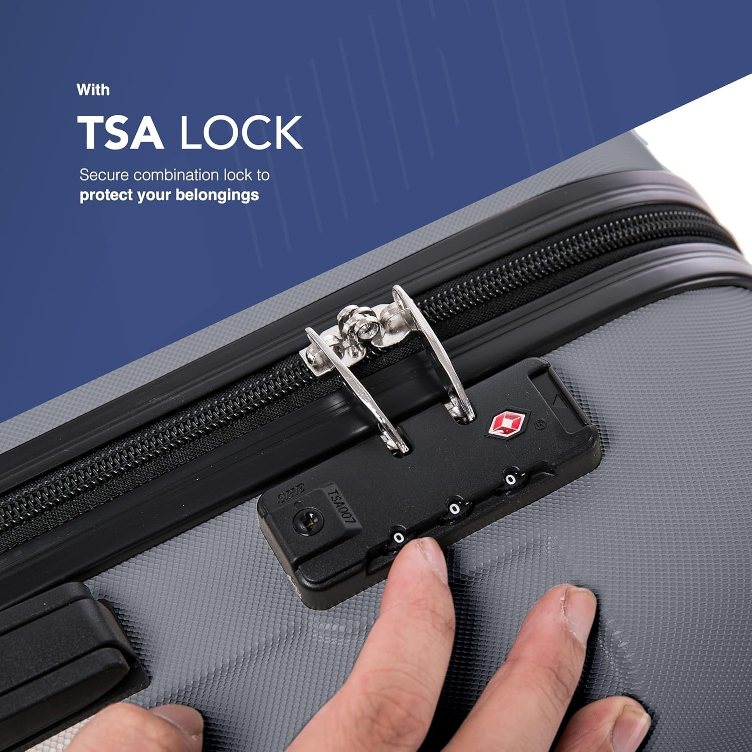 Medium 24” ABS Hard Shell Suitcase 4 Wheel Travel Case TSA Lock