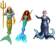 3pc Mermaid Movie Doll Set Princess Sea King Villain Figures Toy