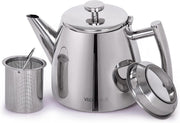 Stainless Steel Teapot 500ml Double Wall Insulated Tea Pot w/ Infuser