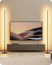 2 Pack LED Floor Lamp Dimmable Tall Corner Light Foot Switch Black