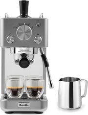 Espresso Coffee Machine | 15 Bar Pump | Milk Frother | Compact Metal Design