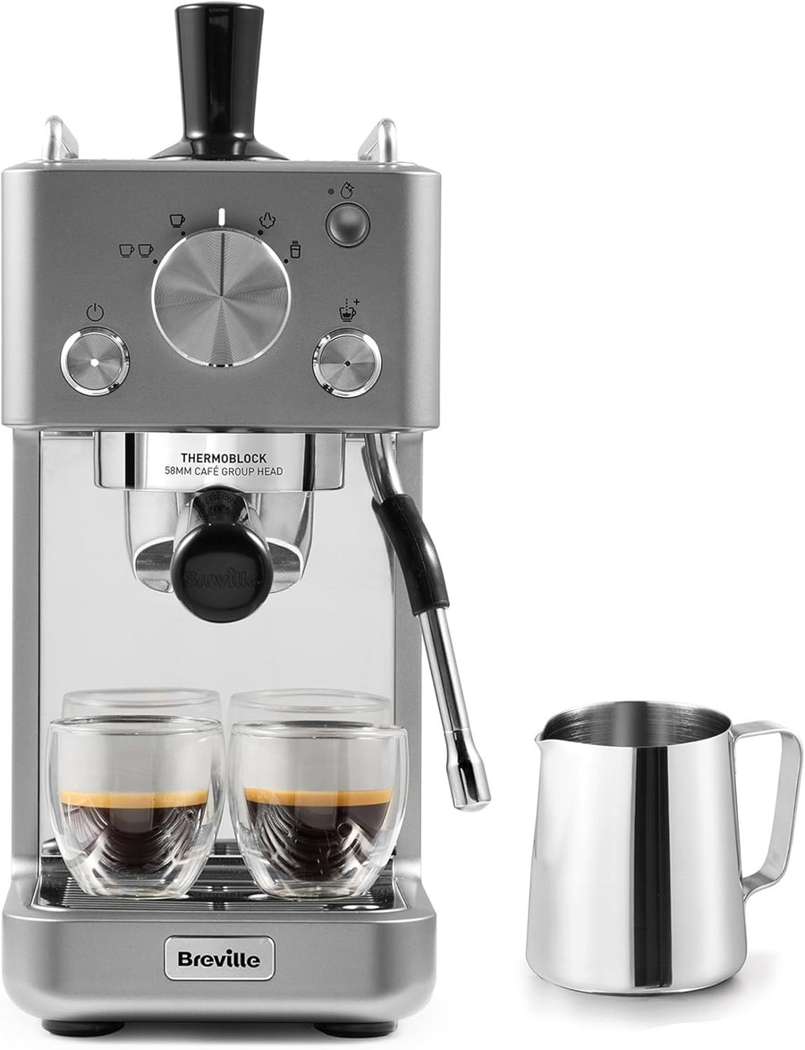 Espresso Coffee Machine | 15 Bar Pump | Milk Frother | Compact Metal Design