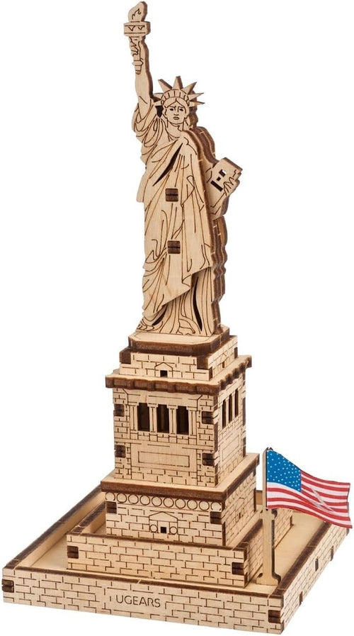 3D Wooden Statue of Liberty Puzzle Kit - Detailed Model Building Gift