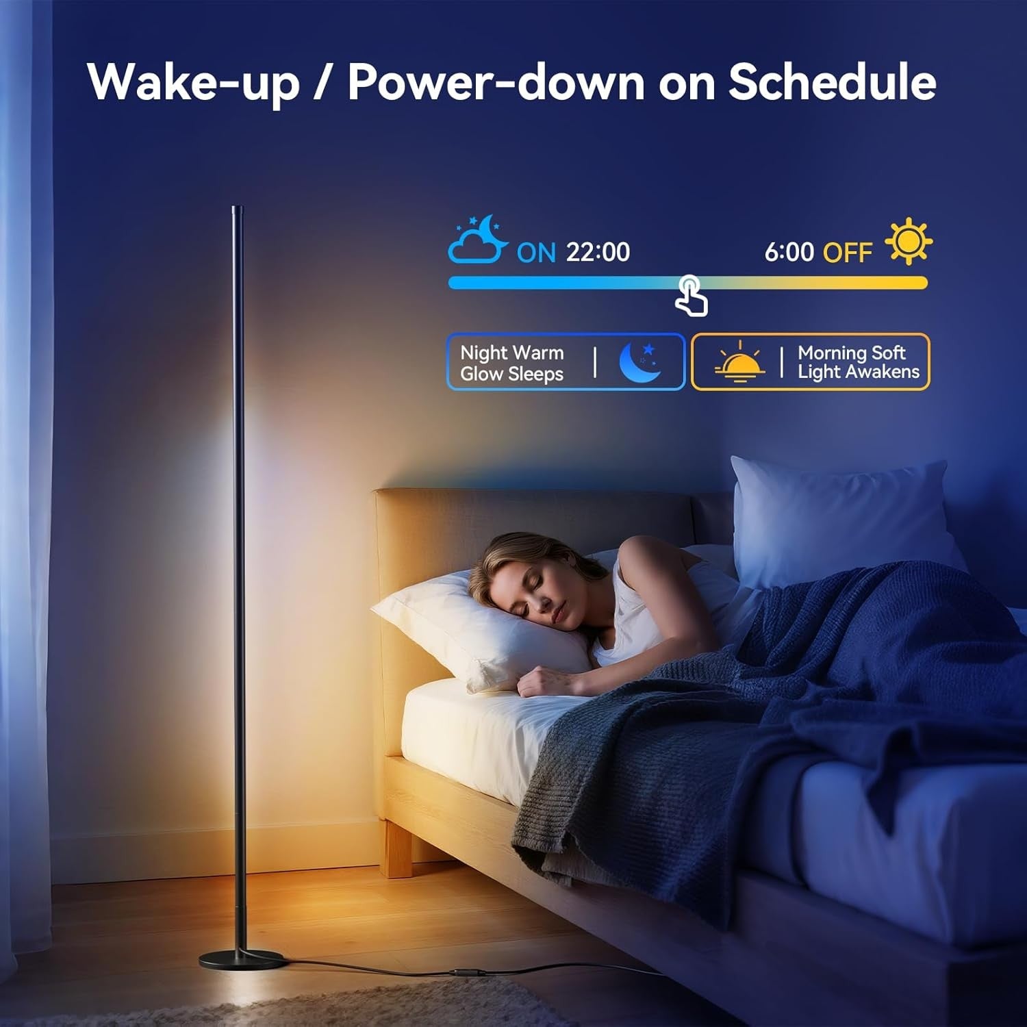Smart RGB Corner Floor Lamp 2 Pack 160cm App Remote Music Sync Light