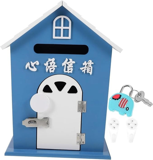 Lockable Wall Mounted Mailbox Outdoor Blue | Secure Post Box for Home & Garden