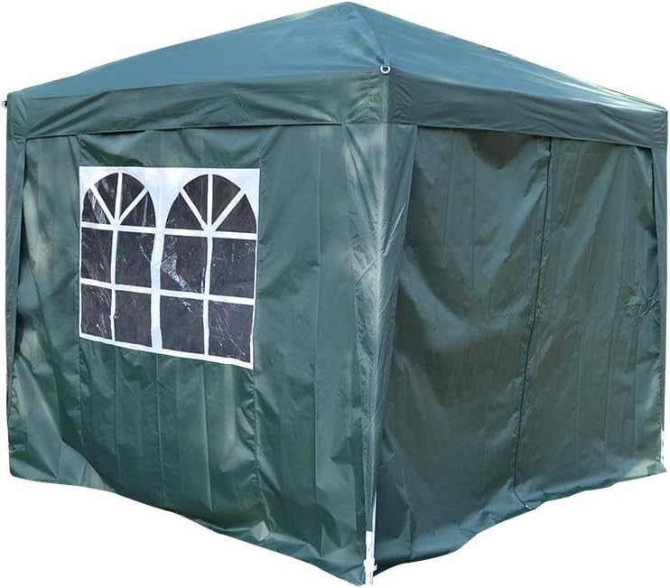 2.5x2.5m Green Waterproof Pop-Up Garden Gazebo Party Tent with Sides