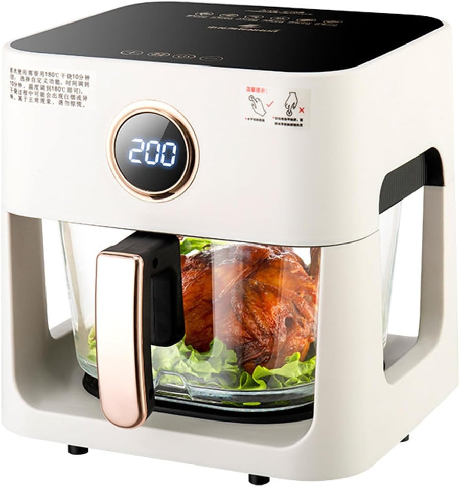 5L Air Fryer With Viewing Window 1200W Oil Free One Touch White