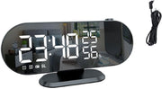 Projection Alarm Clock FM Radio 180° Ceiling Display Snooze USB