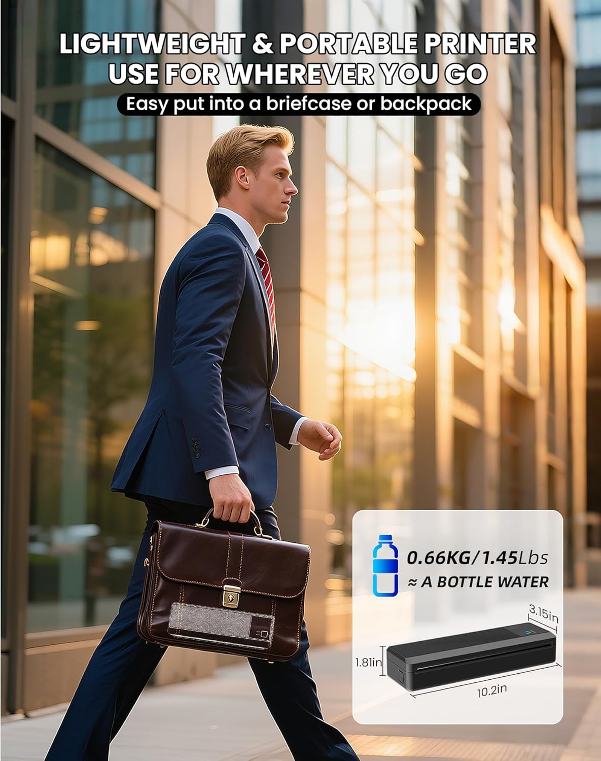 Portable A4 Thermal Printer Bluetooth Inkless Wireless