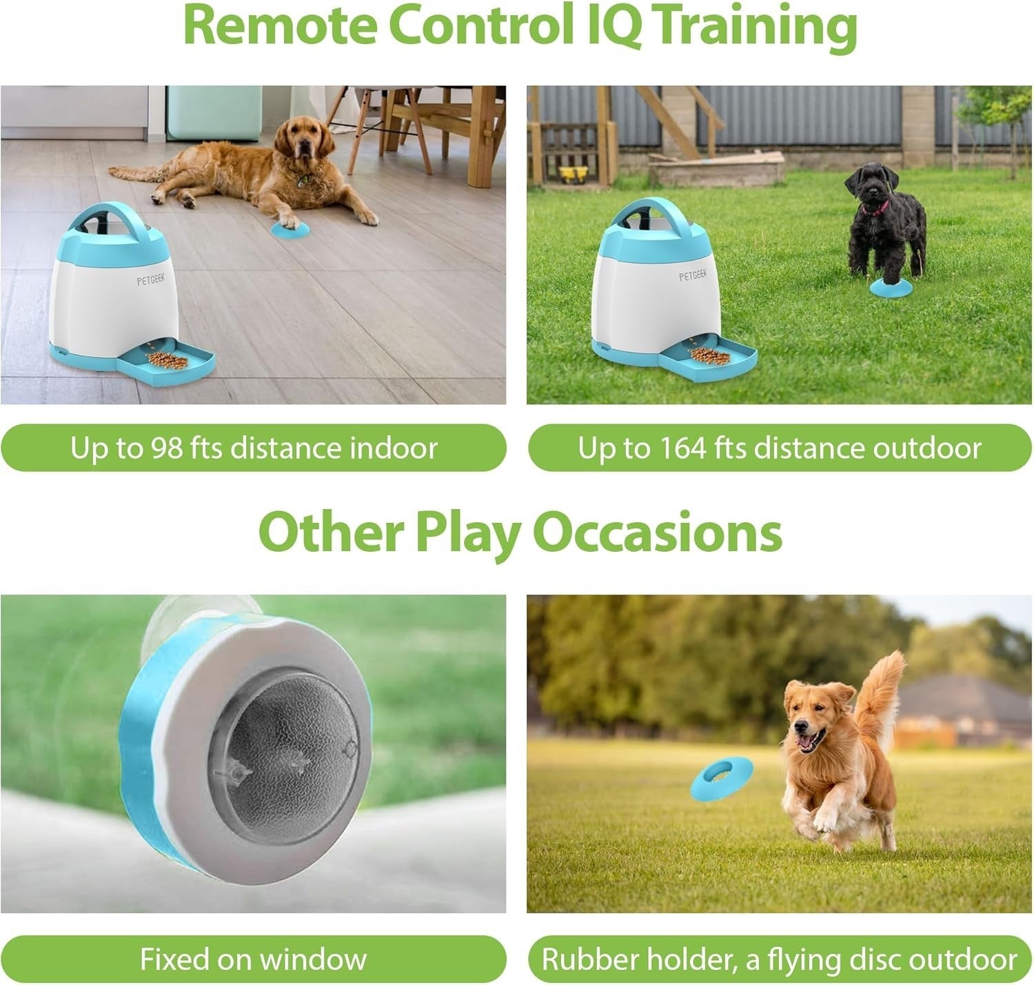 Interactive Dog Treat Dispenser Remote Control Puzzle Toy IQ Training