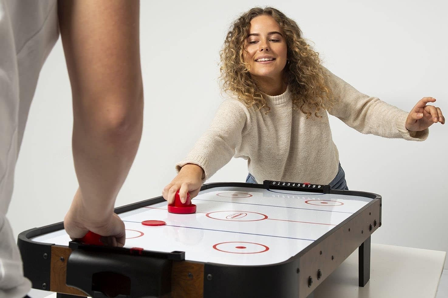 3FT Tabletop Air Hockey Game Battery Powered Portable Arcade Fun