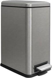 17L Stainless Steel Pedal Bin Slim Bathroom Kitchen Soft Close Grey