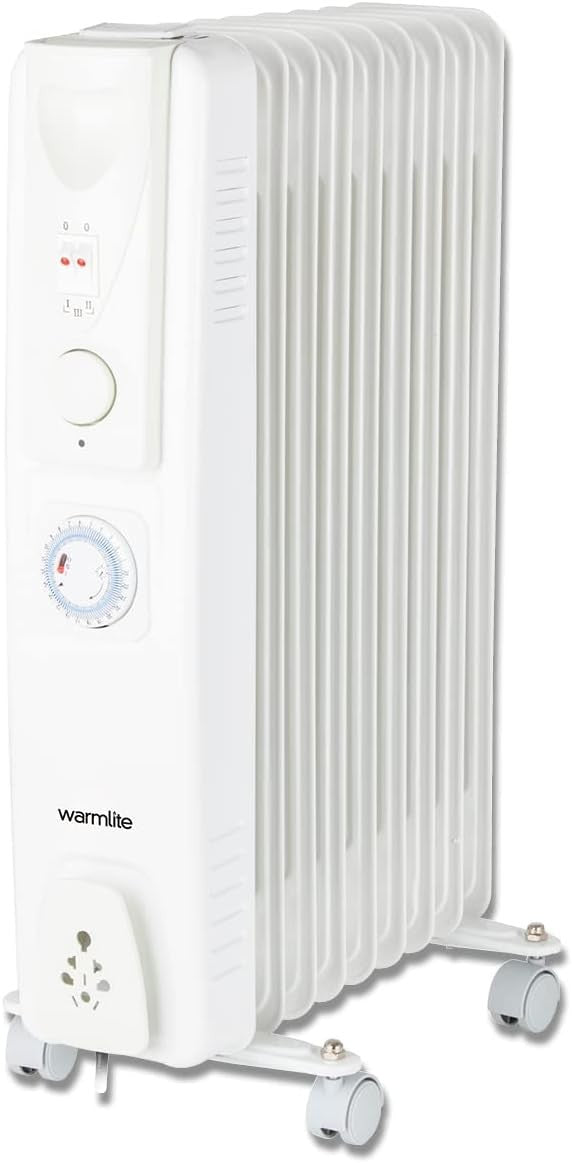 Oil Filled Radiator Heater 2000W 9 Fin Electric Heater 24 Hour Timer