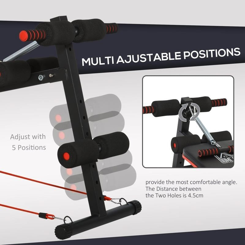 Steel Foldable Core Workout Sit Up Bench Adjustable Home Gym Black