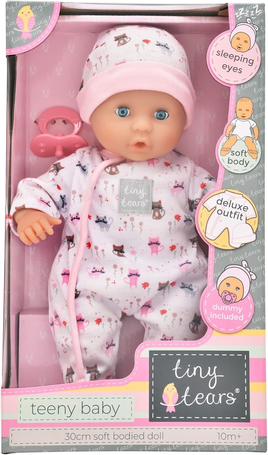 30cm Soft Baby Doll w Sleeping Eyes Cuddly Outfit Toddler Toy
