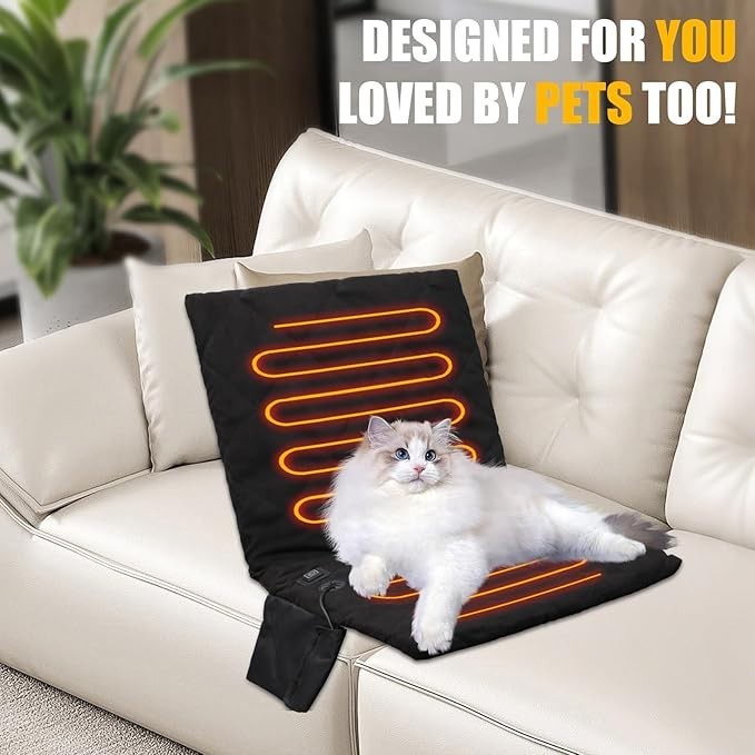 Portable Heated Seat Pad USB Powered 3 Heat Levels Foldable Outdoor Cushion