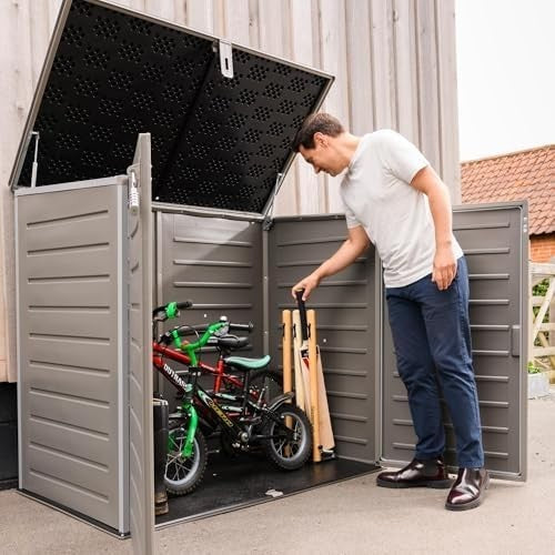 1170L XL Outdoor Storage Box Lockable Plastic Garden Shed Cabinet