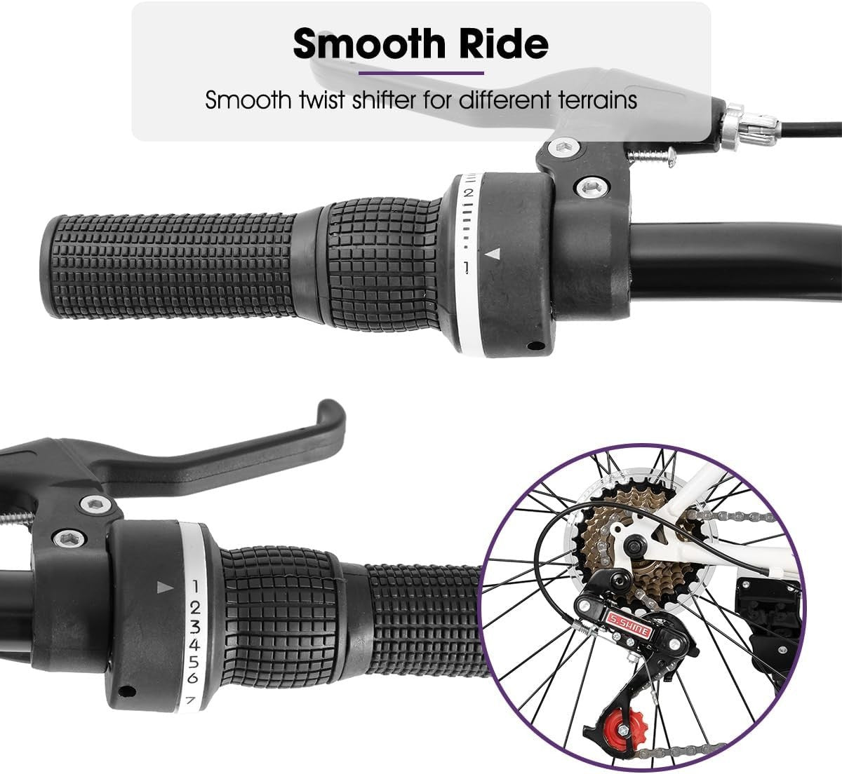 26" 21-Speed Mountain Bike Adult Teen MTB V-Brake Lightweight Frame