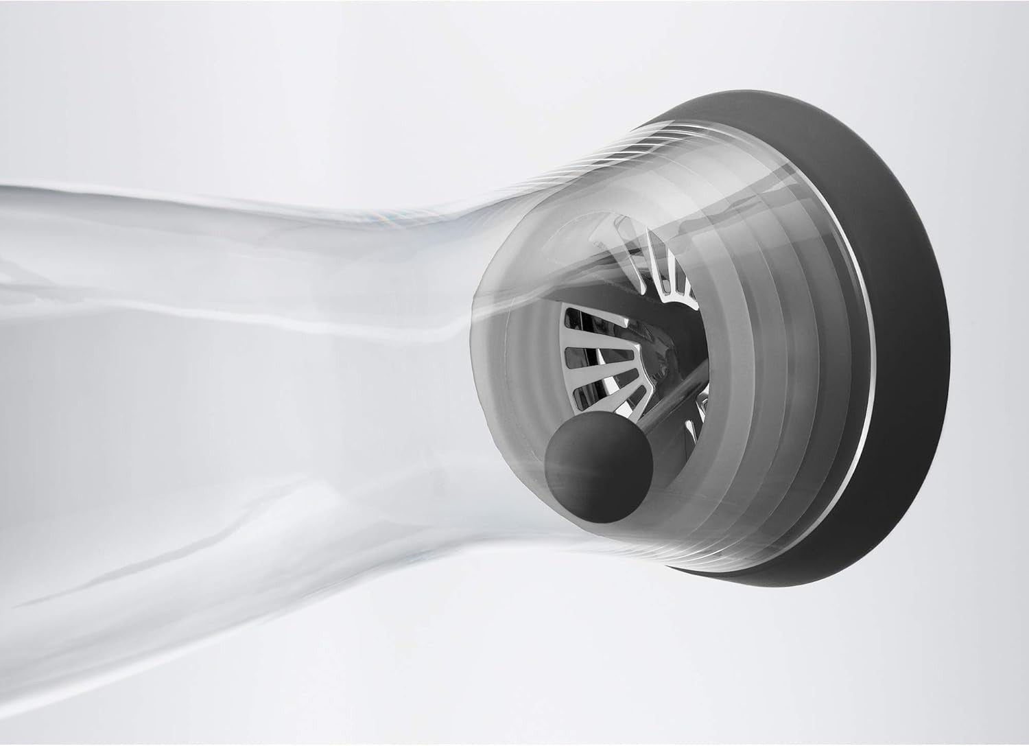 1L Glass Water Decanter with Stainless Steel Close-Up Lid – Slim 29cm Carafe