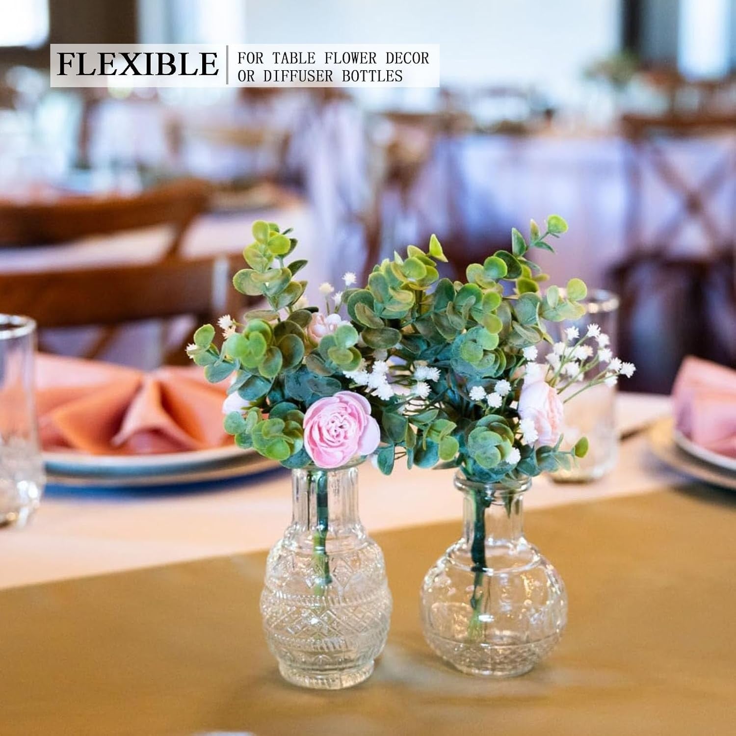 40 Glass Bud Vase Set Mini Clear Vases Wedding Table Decor Bulk Pack