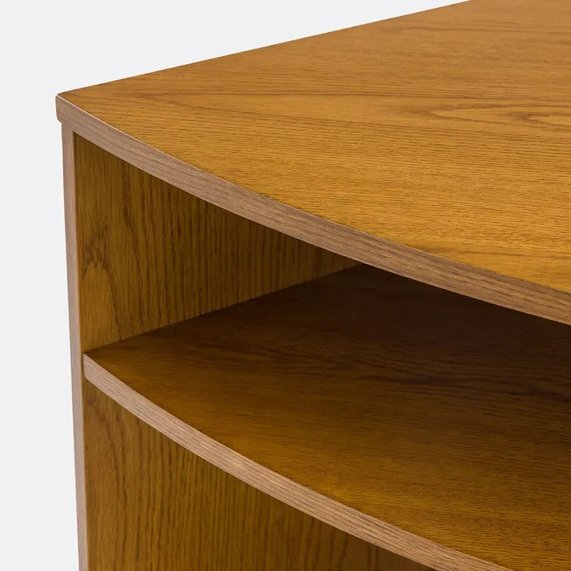 Oak Corner TV Cabinet Unit – Compact, 2 Tier, Modern Media Storage