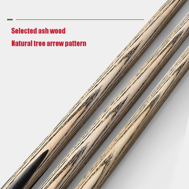 57in One Piece Snooker Pool Cue 10mm Tip Ash Wood 19oz + Case Ext