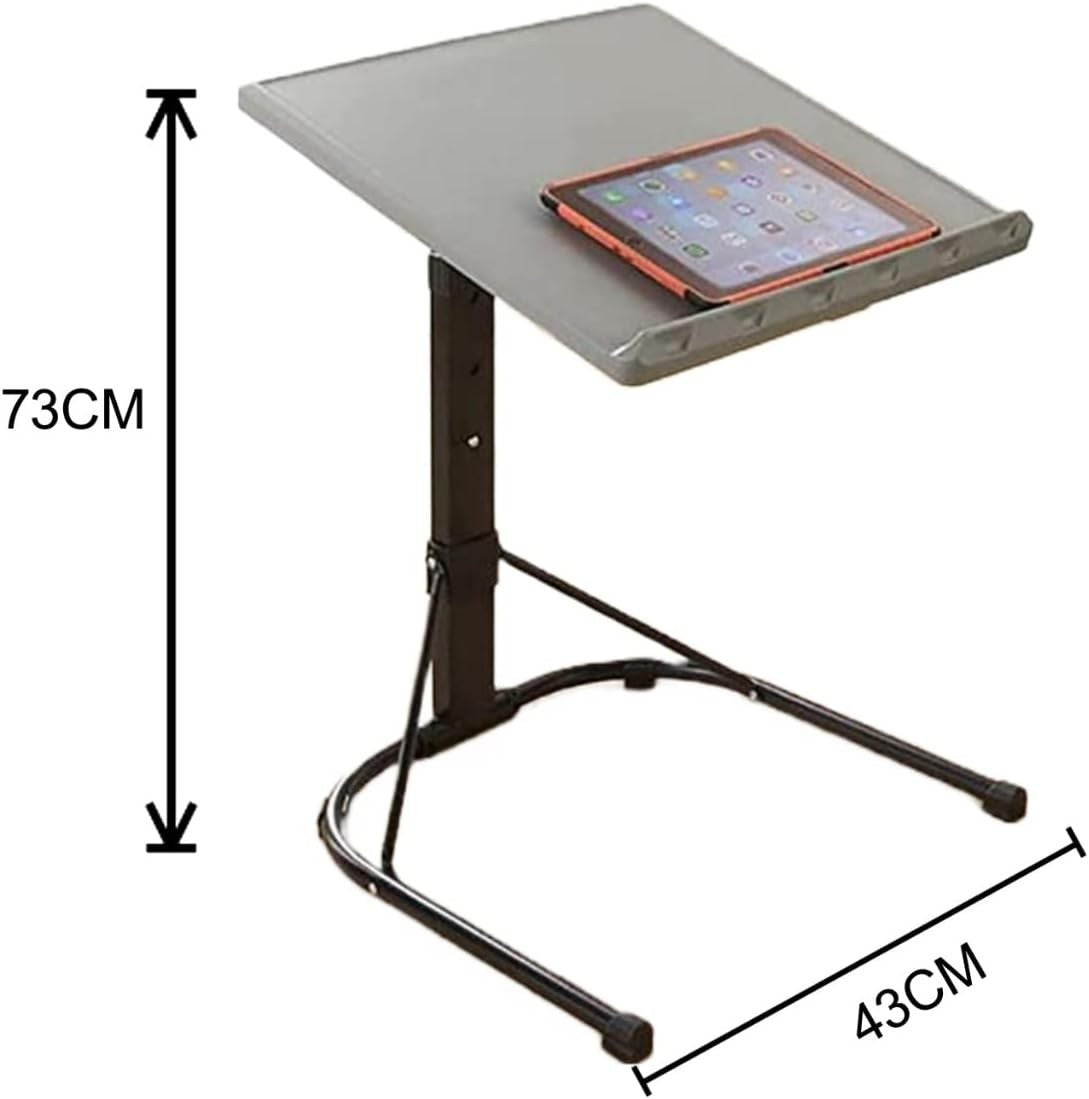Grey Adjustable Overbed Table Tilting Laptop Tray Portable TV Stand