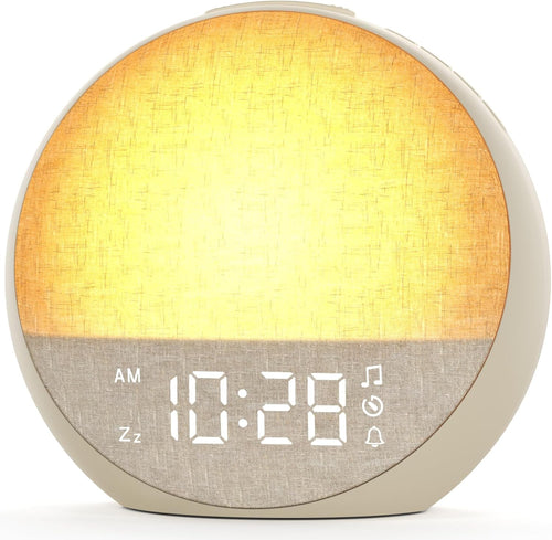Sunrise Alarm Clock Wake Up Light White Noise Loud Alarm for Heavy Sleepers