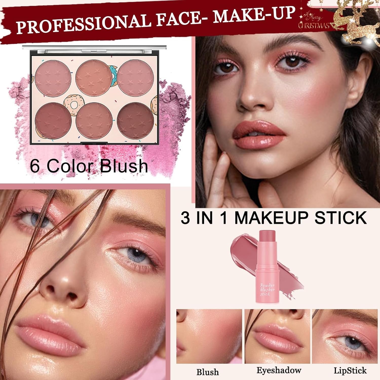 Professional Makeup Kit Set Full Face Palette Lashes Brushes Bag