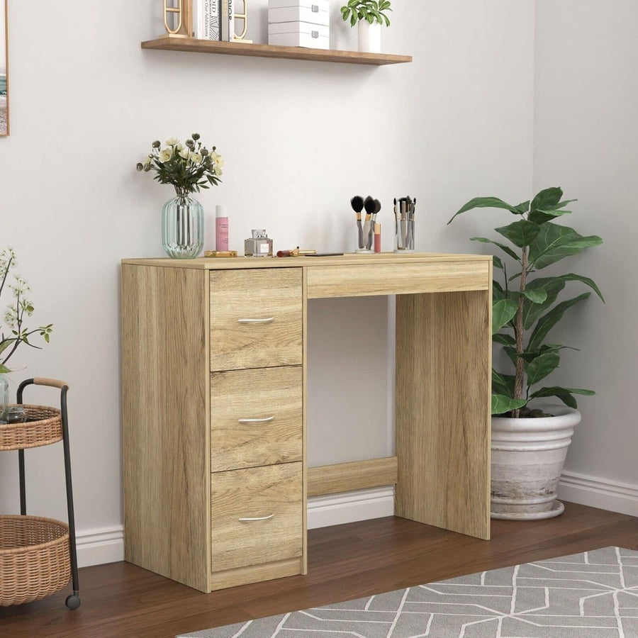 3 Drawer Chest of Drawers Oak Wood Bedroom Storage Cabinet Sturdy Flat Pack