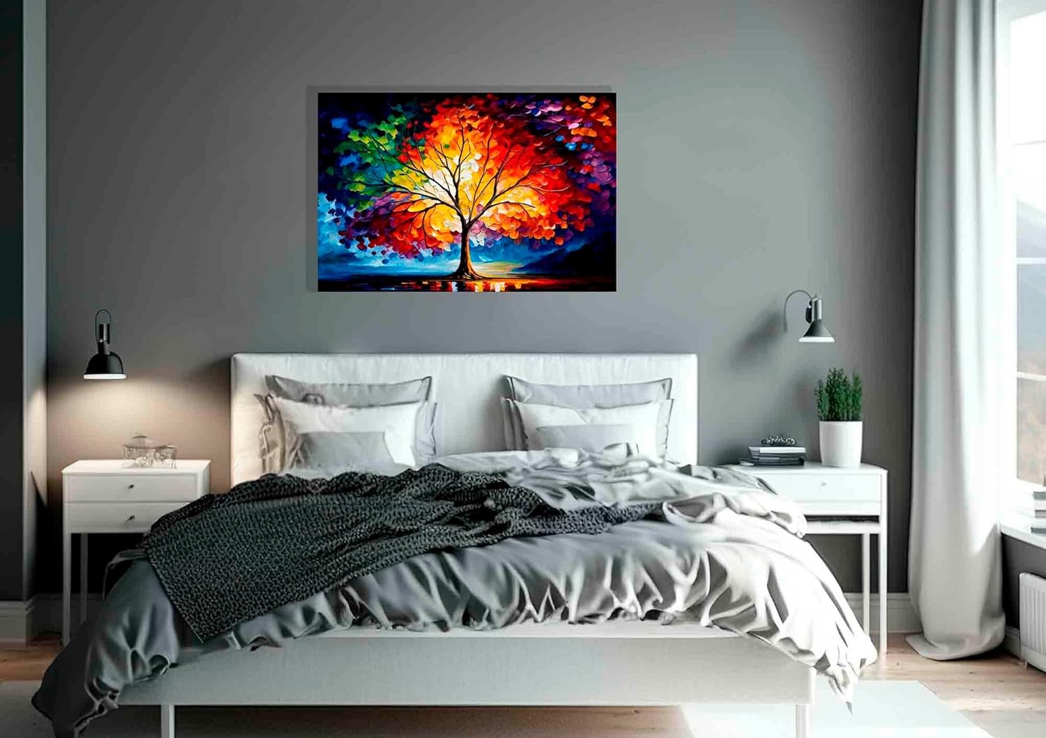Extra Large Tree of Life Canvas Wall Art 101x76cm Colourful