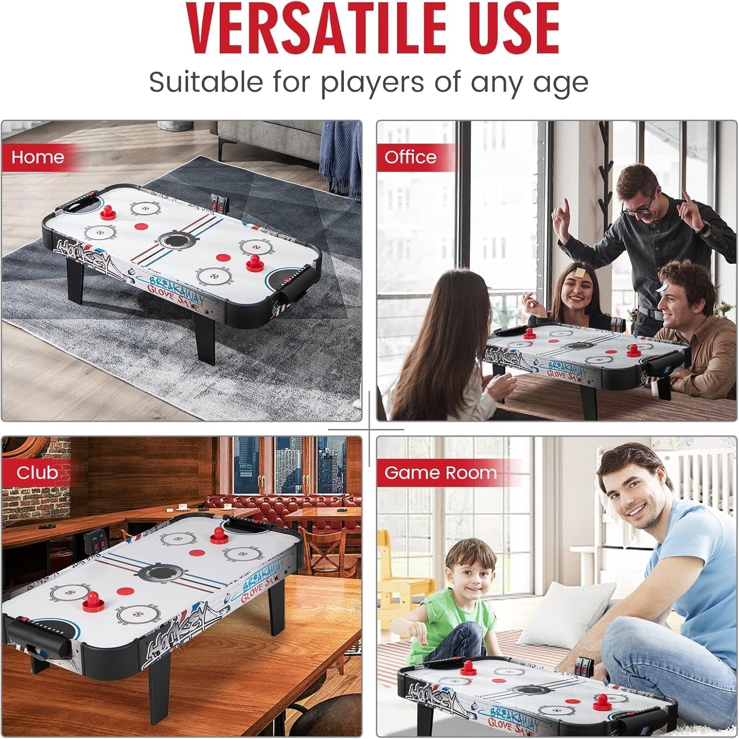 42 Inch Tabletop Air Hockey Table LED Scoreboard Mini Arcade Game