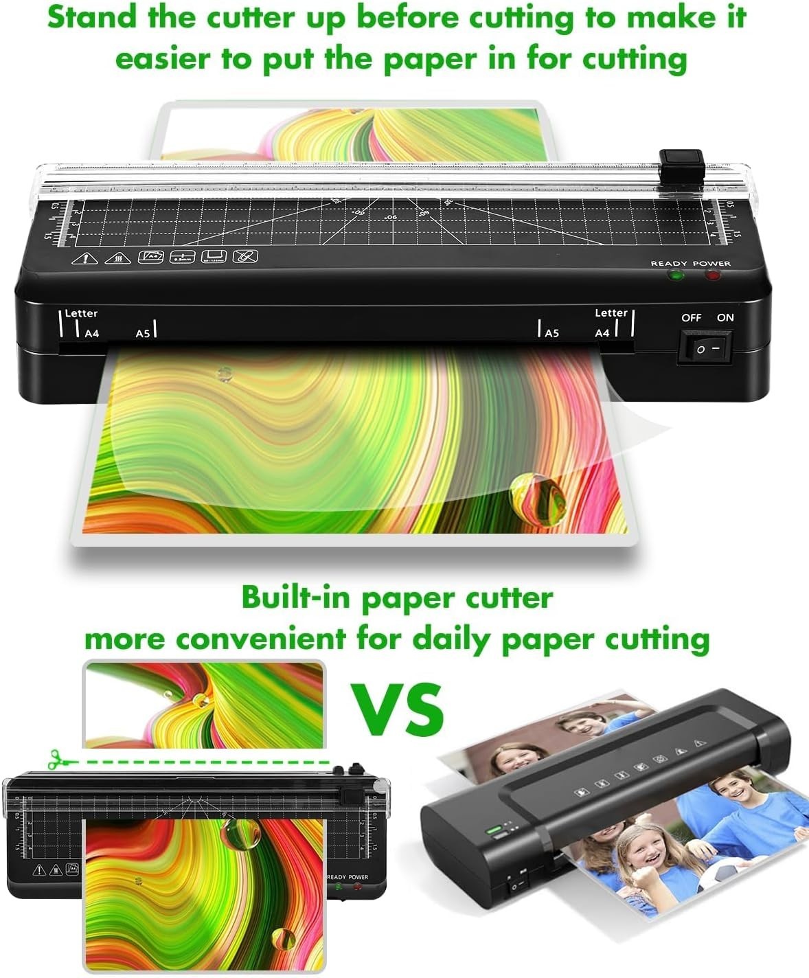 A4 Laminator Fast 70s Warm Up Quiet High Speed Built-In Trimmer