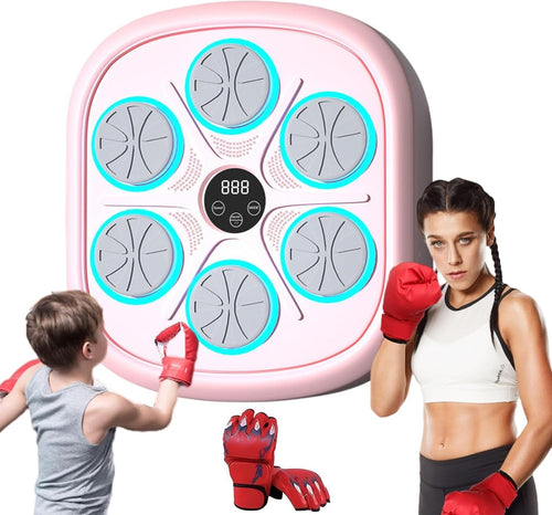 Music Boxing Machine Bluetooth LED Wall Mount Punch Trainer Kids Home