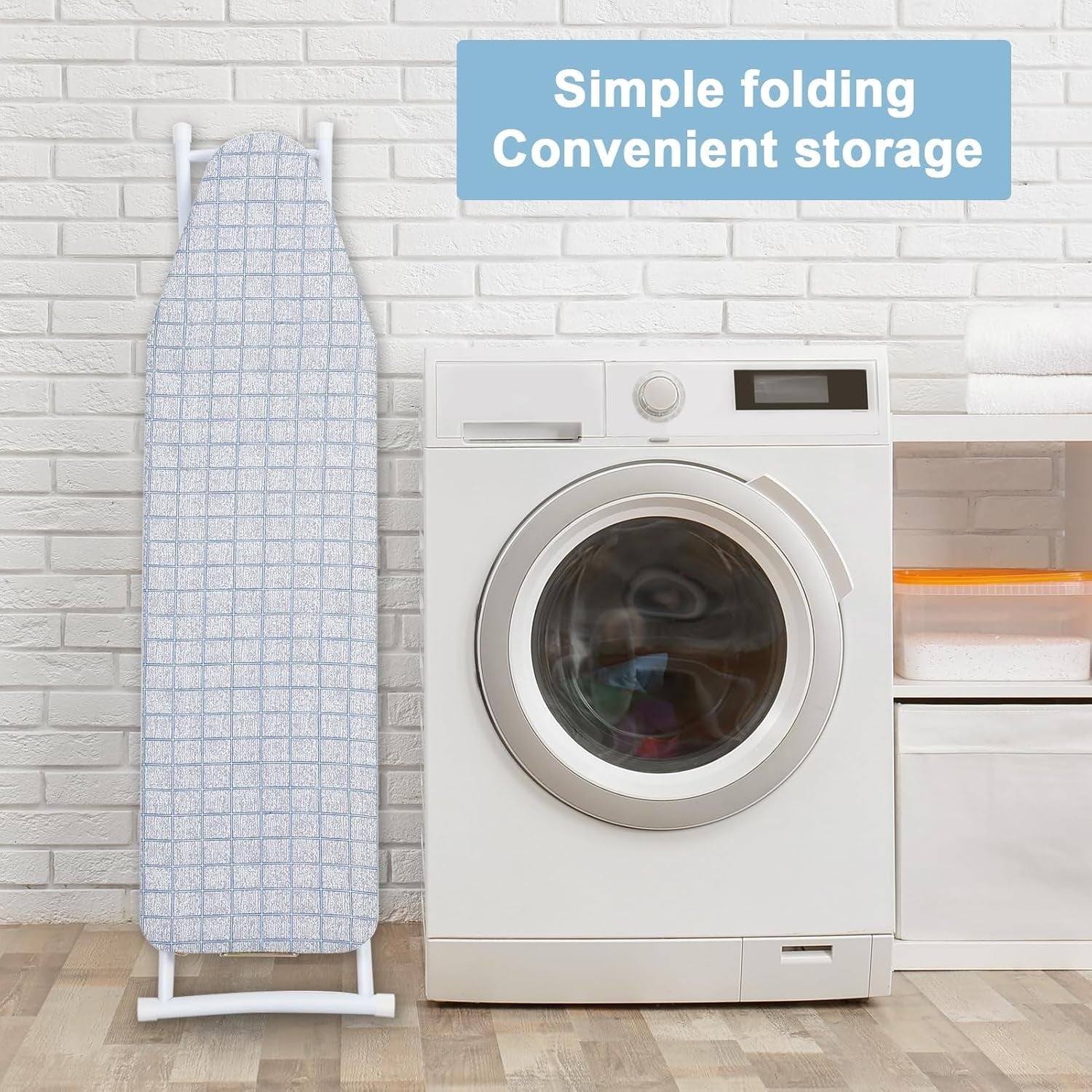 Foldable Ironing Board 107x30cm Extra Wide Lightweight with Iron Rest